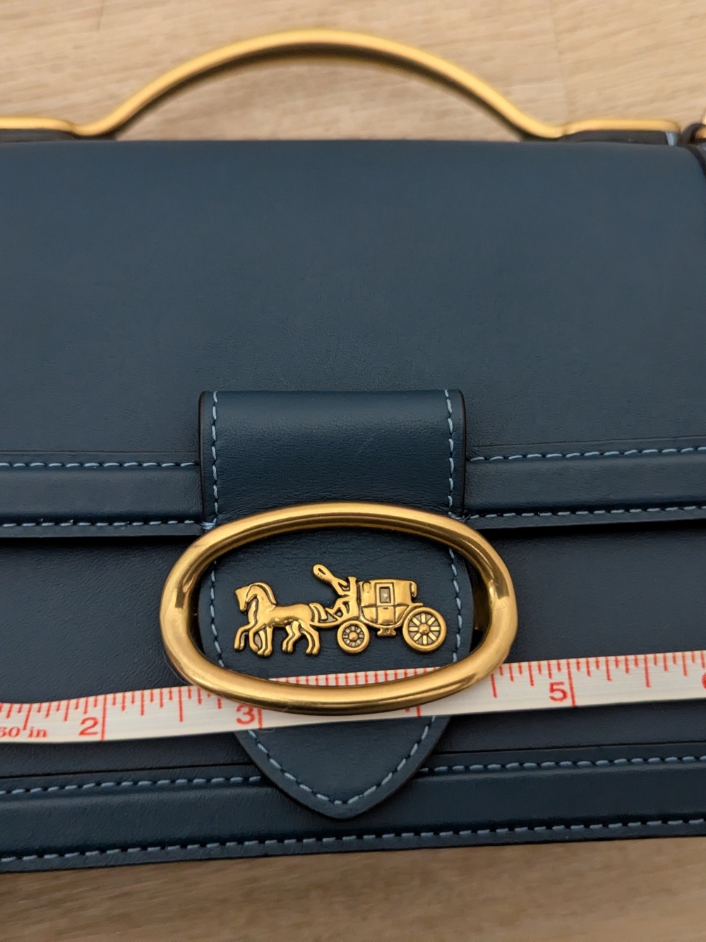 Coach 1941 Riley 18 Peacock Blue Leather Top Handle Bag 74615 Pre-owned EUC - Picture 9 of 16